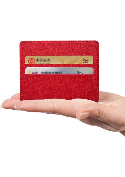 Ultra-Ince Pu Deri Mini Cüzdan Ince Banka Kredi Kartı Tutucu Erkek Iş Küçük Kımlık Durumda Kadın Çanta 2 Yuvaları Kart Sahibi (Yurt Dışından) indirimleri