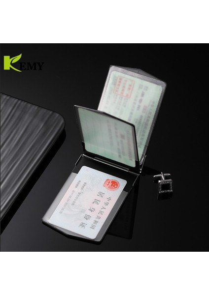 Moda Alüminyum Antimanyetik Kart Sahibinin Kadın Erkek Metal Sığır Derisi Rfid Kredi Kartı Kartvizit Sahipleri Organizatör Çanta Cüzdan (Yurt Dışından) fiyatları