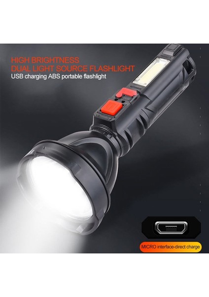 Yenı Güçlü LED El Feneri USB Şarj Edilebilir Su Geçirmez Ultra Parlak Taktik Işık En Iyi Kamp/açık Hava/yürüyüş/hediye Verme/acil Durum/balıkçılık (Yurt Dışından) modelleri