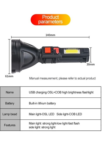 Yenı Güçlü LED El Feneri USB Şarj Edilebilir Su Geçirmez Ultra Parlak Taktik Işık En Iyi Kamp/açık Hava/yürüyüş/hediye Verme/acil Durum/balıkçılık (Yurt Dışından) fırsatları