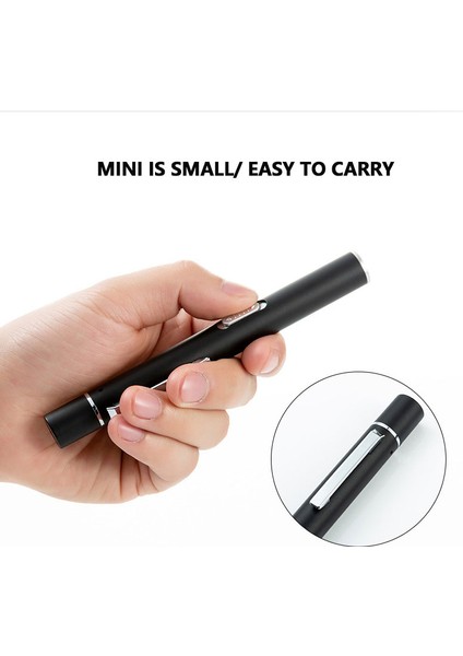 USB Şarj Edilebilir Tıbbi Kullanışlı Kalem Işık Mini Hemşirelik El Feneri LED Torch Lambası Paslanmaz Çelik Klip Cep LED El Feneri (Yurt Dışından)