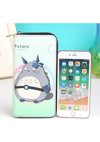 Karikatür Komşum Totoro Kadın Cüzdan Pu Deri Öğrenci Cüzdan Kart Tutucu Kadın Debriyaj Çile Bozuk Para Cüzdanı Para Çantaları (Yurt Dışından)