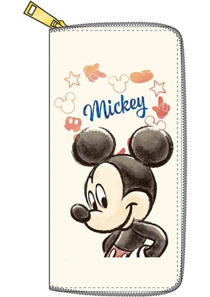 Disney Mickey Mouse Uzun Cüzdan Kadınlar Için Minnie Yüksek Kapasiteli Çok Fonksiyonlu Cüzdan Zip Bozuk Para Cüzdanı Kadın Kart Tutucu Debriyaj (Yurt Dışından)