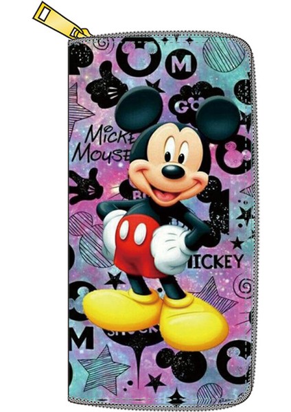 Disney Mickey Mouse Uzun Cüzdan Kadınlar Için Minnie Yüksek Kapasiteli Çok Fonksiyonlu Cüzdan Zip Bozuk Para Cüzdanı Kadın Kart Tutucu Debriyaj (Yurt Dışından)