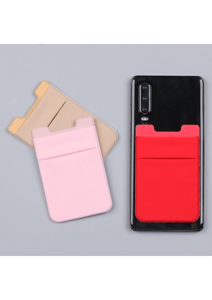 1 Adet Yapışkanlı Etiket Telefon Cebi Cep Telefonu Kart Üzerinde Sopa Cüzdan Esnek Kredi Kartları Kimlik Kartı Tutucu Kılıfı Kol (Yurt Dışından)