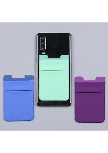 1 Adet Yapışkanlı Etiket Telefon Cebi Cep Telefonu Kart Üzerinde Sopa Cüzdan Esnek Kredi Kartları Kimlik Kartı Tutucu Kılıfı Kol (Yurt Dışından)