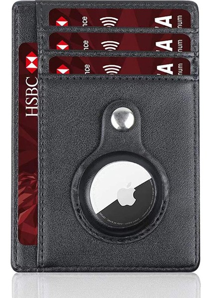 Erkekler Airtag Cüzdan Ince Basit Kredi Kartı Tutucu Airtag Durumda Anti-Kayıp Koruma Çanta Kadın Rfıd Anti Fırça Akıllı Cüzdan (Yurt Dışından)