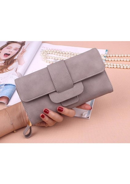 Kadın Cüzdan Mat Deri Çoklu Kart Uzun Cüzdan (Yurt Dışından) indirimleri