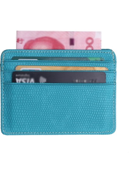 Ultra-Ince Kart Tutucu Mini Cüzdan Ehliyet Kapağı Moda Kadın Kertenkele Desen Çok Yuvalı Banka Kartı Paketi Bozuk Para Cüzdanı (Yurt Dışından)