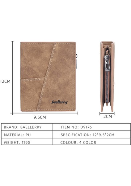 Baellerry Kısa Erkek Cüzdan Marka Fermuarlı Para Cebi Adı Özelleştirilmiş Erkek Cüzdan Yüksek Kaliteli Kart Tutucu Erkek Çantalar Cartera (Yurt Dışından)