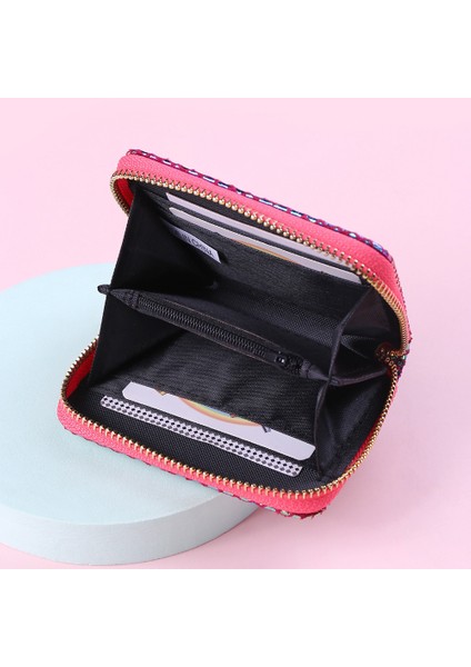 Adet 2022 Yeni Moda Kadın Engelleme Fermuarlı Cüzdan Seyahat Yolculuk Kimlik Kartı Tutucu Organizatör Mini Bozuk Para Cüzdanı Kısa Payetler Çanta Kılıfı (Yurt Dışından)