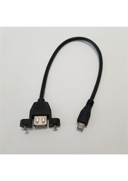 5pin Mikro B USB A Erkek Dişi Adaptör Dönüştürücü Vida Kilit Panel Montajlı Data Sync Güç Şarj Kablosu Kablosu 25 cm (Yurt Dışından)