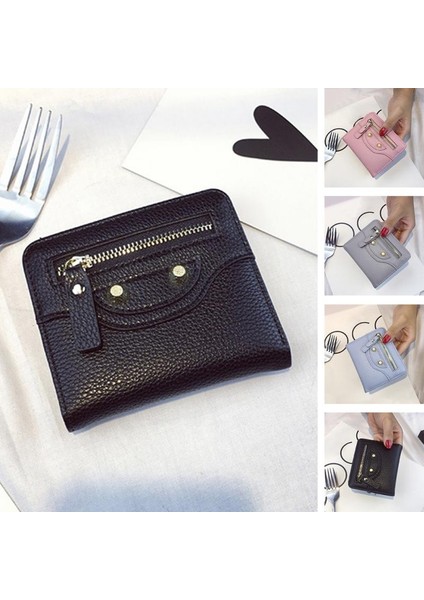 Kısa Cüzdan Kadın Bayanlar Kese Bifold Küçük Moda Sevimli Pu Deri Kart Çanta Tutucu Nakit Cep Para Cüzdan Kızlar Için (Yurt Dışından)