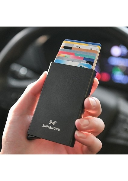 Kemy Rfid Kredi Kartı Tutucu Ince Ince Pop Up Akıllı Cüzdan Erkek Kadın Iş Bankası Kart Sahibi Alüminyum Metal Kart Cep Kılıfı (Yurt Dışından) fırsatları