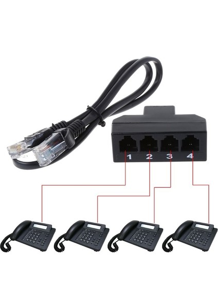 RJ11 6P4C Dişi 4 Ethernet RJ45 8P8C Erkek F/m Adaptör Dönüştürücü Kablo Telefon Perakende Satış (Yurt Dışından)