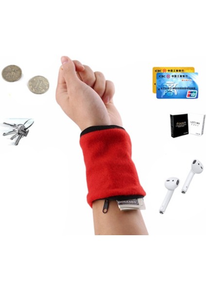 Mini Erkek ve Kadın Bilek Cüzdan Fermuarlı Bileklik Koşu Spor Bisiklet Cüzdan Bilek Uygun Güvenli Anahtar Kart Kılıfı (Yurt Dışından) indirimleri