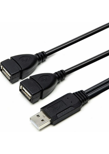 35 cm USB 2.0 Erkekten Çift USB Dişi Jack Splitter 2 Port USB Hub Şarj + Veri Kablosu (Yurt Dışından)
