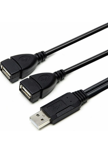 35 cm USB 2.0 Erkekten Çift USB Dişi Jack Splitter 2 Port USB Hub Şarj + Veri Kablosu (Yurt Dışından)