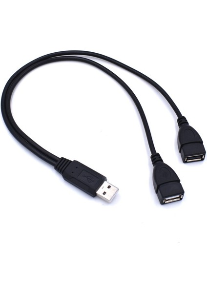 35 cm USB 2.0 Erkekten Çift USB Dişi Jack Splitter 2 Port USB Hub Şarj + Veri Kablosu (Yurt Dışından)