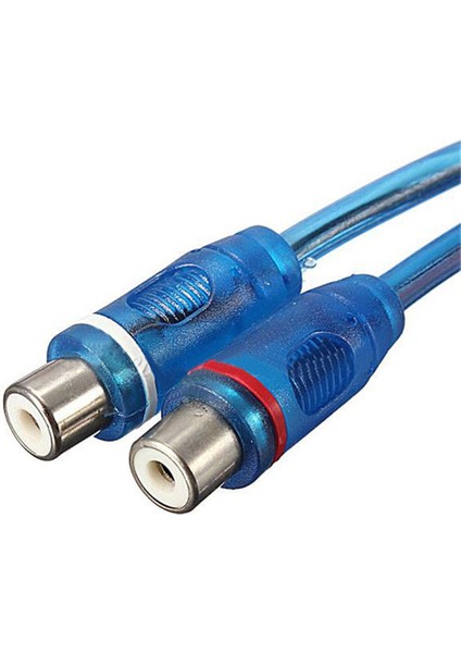 Mavi Sinyal Konektörü Ses Kablosu 1 Rca Erkek 2 Kadın Splitter Stereo Ses Y Adaptör Kablosu Tel (Yurt Dışından)