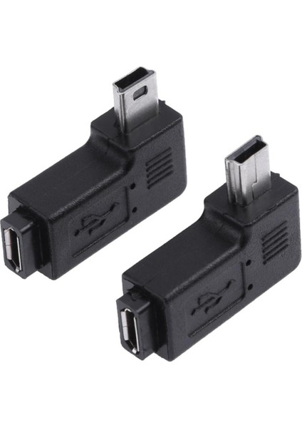 2 Adet 90 Derece Mikro USB Dişi Mini USB Erkek Adaptör Konnektörü Bilgisayar Aksesuarları (Yurt Dışından)