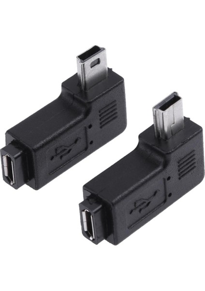 2 Adet 90 Derece Mikro USB Dişi Mini USB Erkek Adaptör Konnektörü Bilgisayar Aksesuarları (Yurt Dışından)
