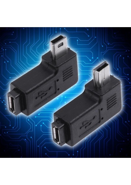 2 Adet 90 Derece Mikro USB Dişi Mini USB Erkek Adaptör Konnektörü Bilgisayar Aksesuarları (Yurt Dışından)