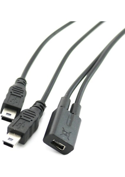 1 Ila 2 Y Ayırıcı Kablo USB 2.0 Mini 5-Pin Dişi - Çift 2 Erkek Dönüştürücü (Yurt Dışından)