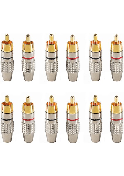 2 Adet Rca Erkek Konnektör Için Kaynaksız Fiş Ses Kablosu Adaptörü Video Güvenlik Kamerası Kaynak Olmadan Yüksek (Yurt Dışından)