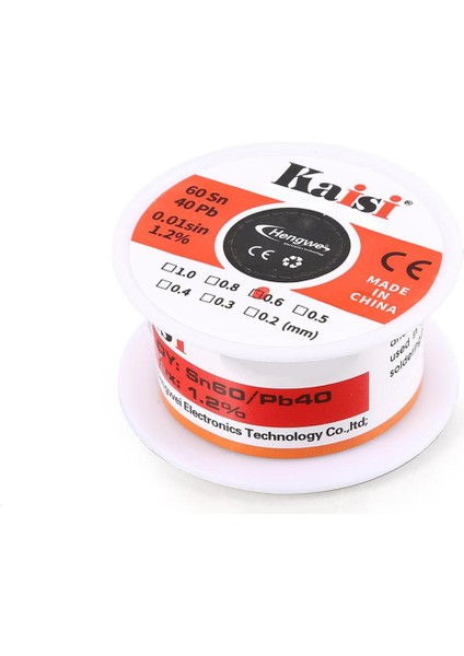 0.6mm SN60/PB40 0.01SIN %1.2 Düşük Erime Noktalı Kalay Kurşun Kalay Tel Lehim Teli Rulo - Gümüş (Yurt Dışından)