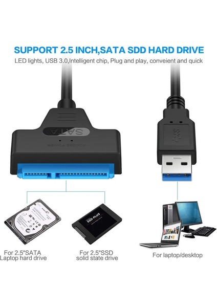Ngelon USB 3.0 Sata Iıı Kablo Sata USB Adaptörü USB C HDMI VGA USB C Desteği 2.5 Inç Harici SSD HDD Sabit Disk (Yurt Dışından)