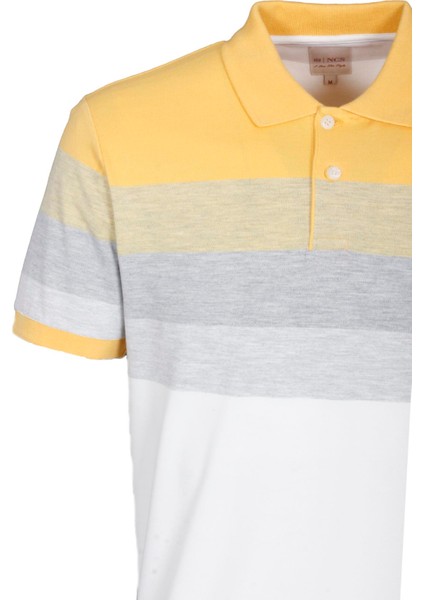 Erkek Polo Yaka Tişört Hardal Slim Fit Ribanalı Kol Pamuklu Desenli Pamuk T-Shirt Ncs Jeans 1249 indirimleri