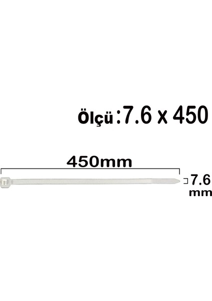 Kablo Bağı Plastik Kelepçe Cırt Amerikan Kelepçesi 100 Adet -7.6X450MM modelleri