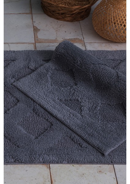 Diamond Gri 2 Parça Banyo Paspas Seti 50*60+60*100 cm modelleri