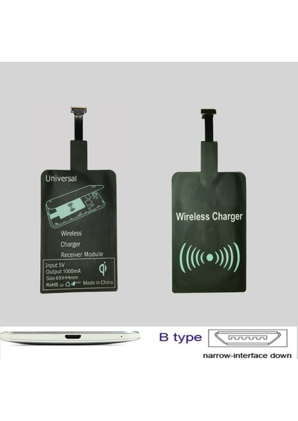 Ultra Ince Qi Kablosuz Şarj Alıcısı Şarj Modülü Kılıf Samsung Not 2 3 4 S5 iPhone 5 S 6 S 7 Artı Android Type-C (Yurt Dışından) fırsatları