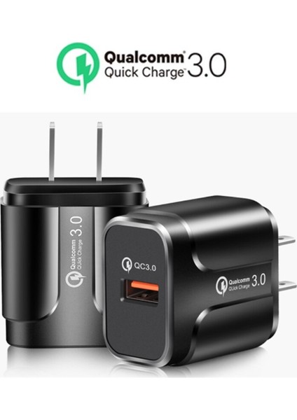 Hızlı Şarj 3.0 Duvar Şarj Cihazı, 18W Qc 3.0 USB Duvar Şarj Adaptörü Hızlı Şarj 9V/2A 5V/3A 12V/1.6A Tablet Telefon Için (Yurt Dışından) fiyatları