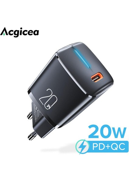 Acgicea Mini Pd Şarj Cihazı 20W USB C Şarj Cihazı iPhone 13 12 Için Hızlı Şarj USB Şarj Cihazı Samsung S10 Xiaomi Cep Telefonu Şarj Cihazı (Yurt Dışından)