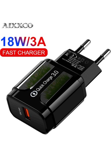 Aıxxco 5V 2A Ab Tak LED Işık 2 USB Adaptörü Cep Telefonu Duvar Pd Şarj Cihazı Hızlı Şarj Qc 3.0 Mobil Şarj Cihazı Hızlı Şarj Cihazı (Yurt Dışından)