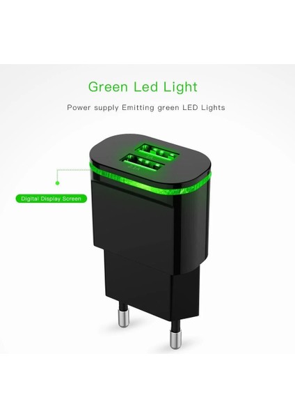 LED Işık Çift USB Şarj Cihazı 2A Güvenli Hızlı Şarj Adaptörü + Kablosu Xiaomi Redmi 4x Not 4x5 Artı 6 Pro Redmi 4A 5A 6A REDMI3S (Yurt Dışından) fiyatları
