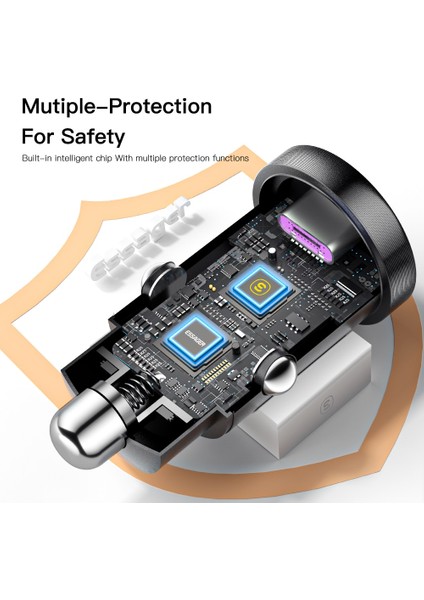 Essager USB Tip C 30W Mini Araç Şarj Cihazı iPhone 14 Samsung Xiaomi Çift Bağlantı Noktalı Hızlı Şarj Pd Quick3.0 Cep Telefonu Şarj Cihazı (Yurt Dışından) indirimleri