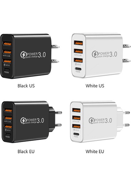 USB Şarj Aleti Tipi C PD20W Hızlı Şarj 3 USB Bağlantı Noktası Qc 3.0 Telefon Şarj Cihazı iPhone Xiaomi Samsung Akıllı Telefon Için Şarj Adaptörü (Yurt Dışından) modelleri
