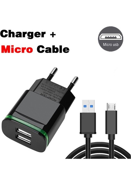 LED Işık Çift USB Şarj Cihazı 2A Güvenli Hızlı Şarj Adaptörü + Kablosu Xiaomi Redmi 4x Not 4x5 Artı 6 Pro Redmi 4A 5A 6A REDMI3S (Yurt Dışından) modelleri