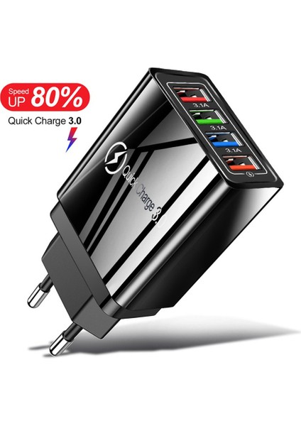 4 USB 3A Şarj Cihazı Hızlı Şarj Taşınabilir Duvar Mobil Şarj Cihazı (Yurt Dışından) fırsatları