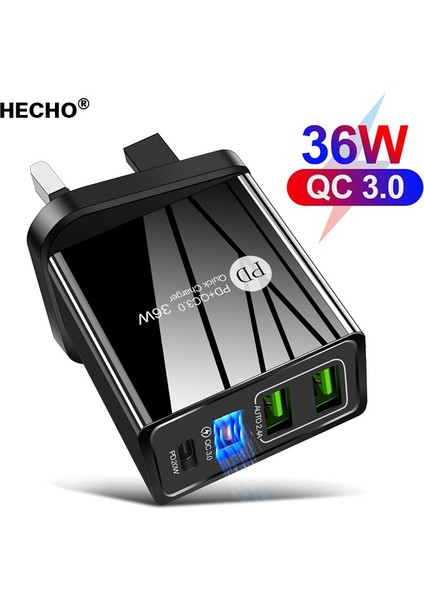 36W 4 Port Tip C Hızlı Şarj 3.0 Ab Ingiltere Abd USB C Şarj Cihazı Hızlı Şarj Pd Cep Telefonu Şarj Cihazı iPhone 13 Pro Samsung Xiaomi (Yurt Dışından)