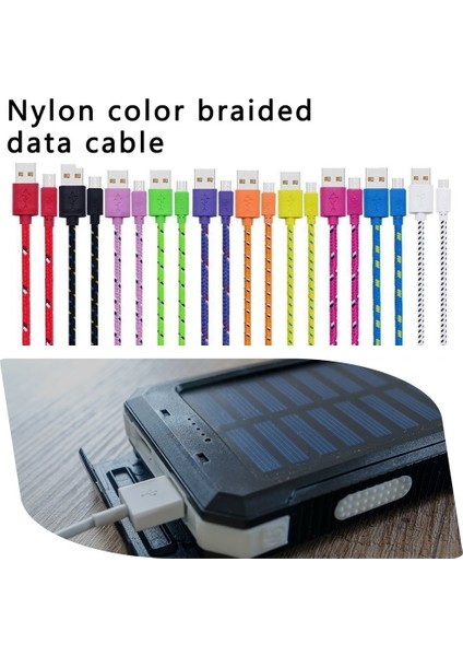 Naylon Örgülü Mikro USB Kablosu Data Sync USB Şarj Kablosu Telefon USB Mikro Mavi 1m (Yurt Dışından) modelleri