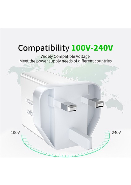 [etop]essager 30W Hızlı Şarj 3.0 USB Şarj Cihazı Qc3.0 Qc Hızlı Şarj Cihazı Çoklu Fiş Duvar Cep Telefonu Şarj Cihazı iPhone Samsung Xiaomi Mi Için (Yurt Dışından) indirimleri