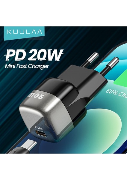 Kuulaa Süper Si USB C Şarj Cihazı 20W Tip C Pd Hızlı Şarj iPhone 13 12 11 Max Pro Xs 8 Artı iPad Air 4 iPad 2020 Mini Için (Yurt Dışından)