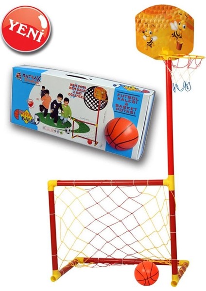Portatif Çocuk Futbol Kalesi-Basket Potası 2'li Set
