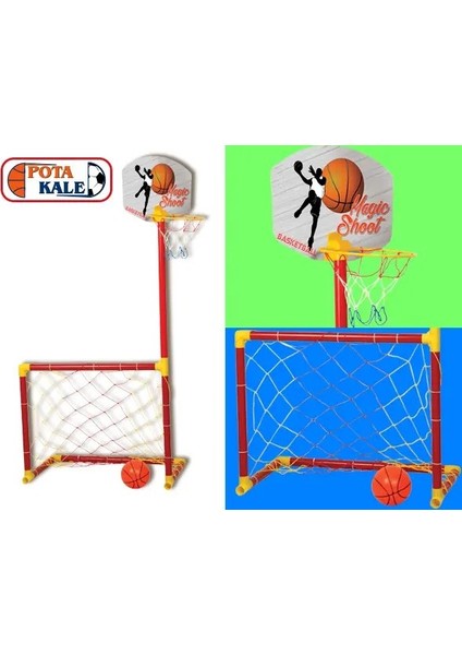 Portatif Çocuk Futbol Kalesi-Basket Potası 2'li Set