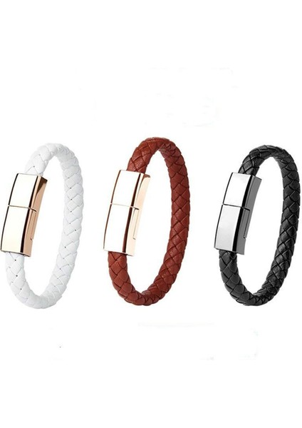 Ilepo Bilezik USB Hızlı Şarj Kablosu Açık Taşınabilir Mikro USB C Şarj Kablosu Veri Kablosu iPhone Samsung Huaweı Xiaomi (Yurt Dışından)